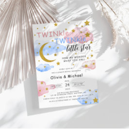 TWINkle TWINkle Little Star Gender Reveal Party Einladung