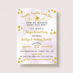 Twinkle Twinkle Little Star Gender Reveal Party Einladung