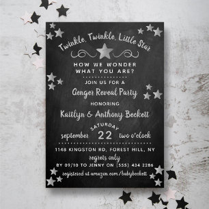 Twinkle Twinkle Little Star Gender Reveal Party Einladung