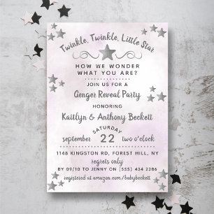 Twinkle Twinkle Little Star Gender Reveal Party Einladung
