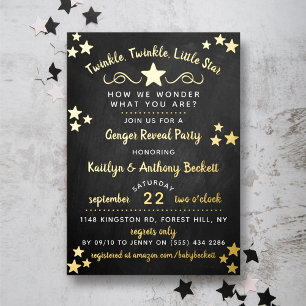 Twinkle Twinkle Little Star Gender Reveal Party Folieneinladung