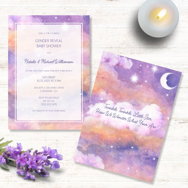 Twinkle, Twinkle, Little Star Gender Revewer Dusch Einladung (Von Creator hochgeladen)