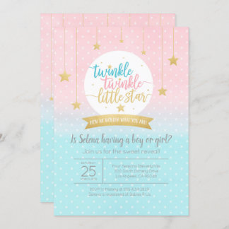 Twinkle Twinkle Little Star Gender Revewer Dusche Einladung