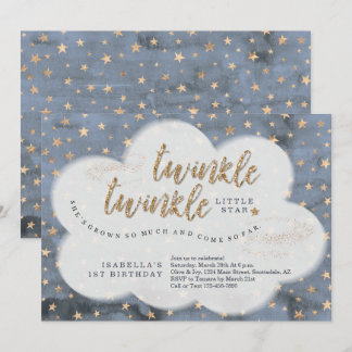 Twinkle Twinkle Little Star Girls Erster Geburtsta Einladung