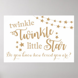 Twinkle Twinkle Little Star Gold Hintergrundposter Poster