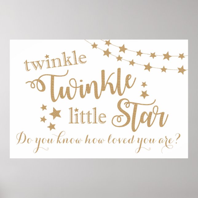 Twinkle Twinkle Little Star Gold Hintergrundposter Poster (Vorne)