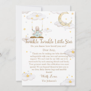 Twinkle Twinkle Little Star Häschen-Baby-Party Dankeskarte