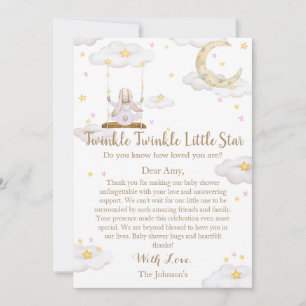 Twinkle Twinkle Little Star Häschen-Baby-Party Dankeskarte