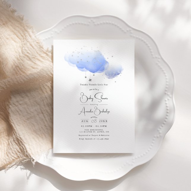 "Twinkle Twinkle Little Star" Kinderdusche Einladung ("Twinkle Twinkle Little Star" Baby Shower Invitation)