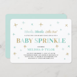 Twinkle Twinkle Little Star Mint Baby Sprinkle Einladung