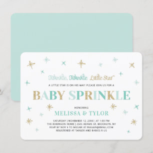 Twinkle Twinkle Little Star Minz-Junge-Baby-Sprink Einladung