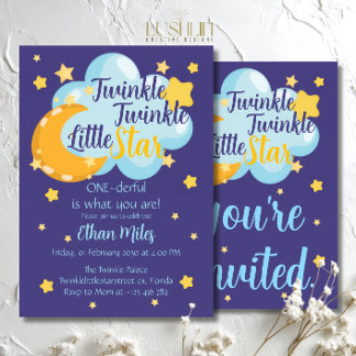 Twinkle Twinkle Little Star Niedlich erster Geburt Einladung