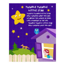 Twinkle Twinkle Little Star Nursery Rhyme Poster