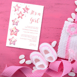 Twinkle Twinkle Little Star Pink Baby Dusche Einladung