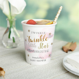 Twinkle Twinkle Little Star Pink Baby Dusche Pappbecher