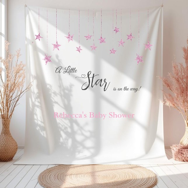 Twinkle Twinkle Little Star Pink Girl Baby Shower Wandteppich (Von Creator hochgeladen)