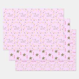 Twinkle Twinkle Little Star Pink Girls Geburtstag Geschenkpapier Set