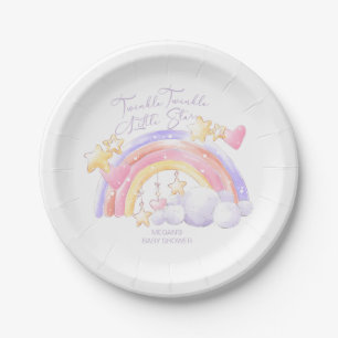 Twinkle Twinkle Little Star Regenbogen-Baby-Party Pappteller