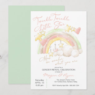 Twinkle Twinkle Little Star Regenbogen-Geschlechts Einladung