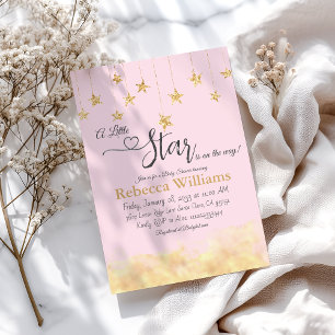 Twinkle Twinkle Little Star Rosa Cloud Baby Shower Einladung