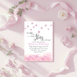 Twinkle Twinkle Little Star Rosa Mädchen Baby-Part Einladung