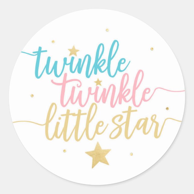 Twinkle Twinkle Little Star Round Sticker (Vorderseite)