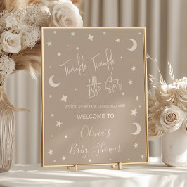 Twinkle Twinkle Little Star Shower Welcome Sign Poster