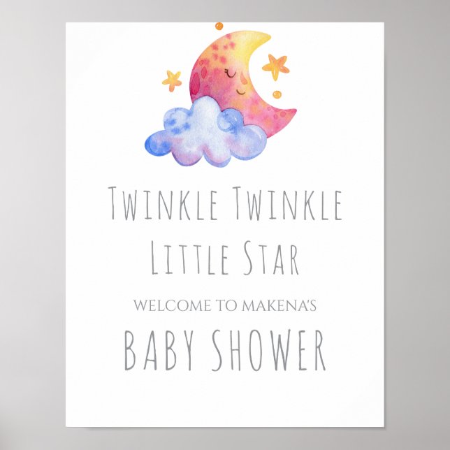 Twinkle Twinkle Little Star Sign Poster (Vorne)