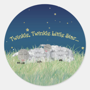 Twinkle Twinkle Little Star Sleeping Sheep Runder Aufkleber
