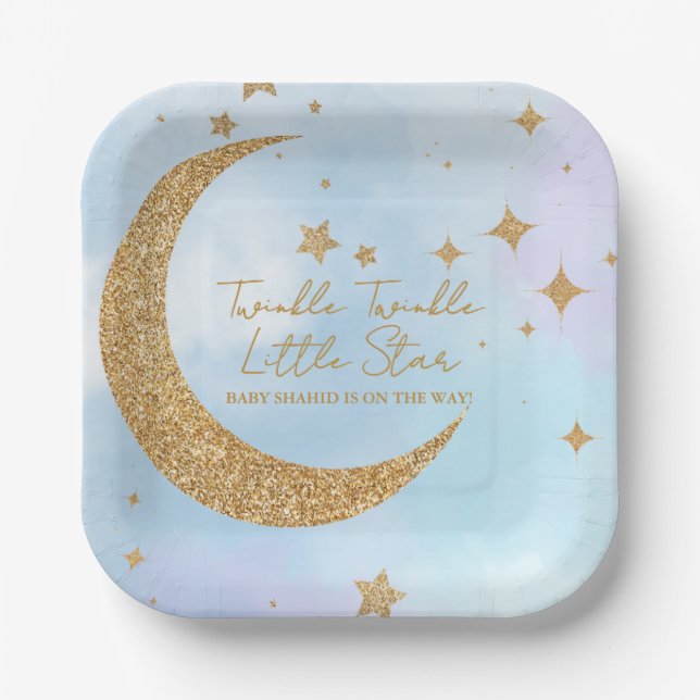 Twinkle Twinkle Little Star Square Paper Plate Pappteller (Vorderseite)