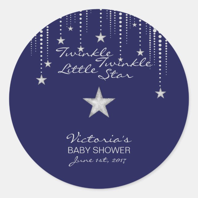 Twinkle Twinkle Little Star Stickers - Blau, Silbe (Vorderseite)