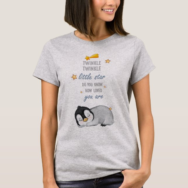 Twinkle, Twinkle Little Star Super Niedlich Pingui T-Shirt (Vorderseite)