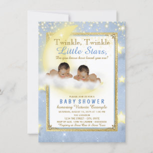 Twinkle Twinkle Little Star Twin Boy Baby Dusche I Einladung