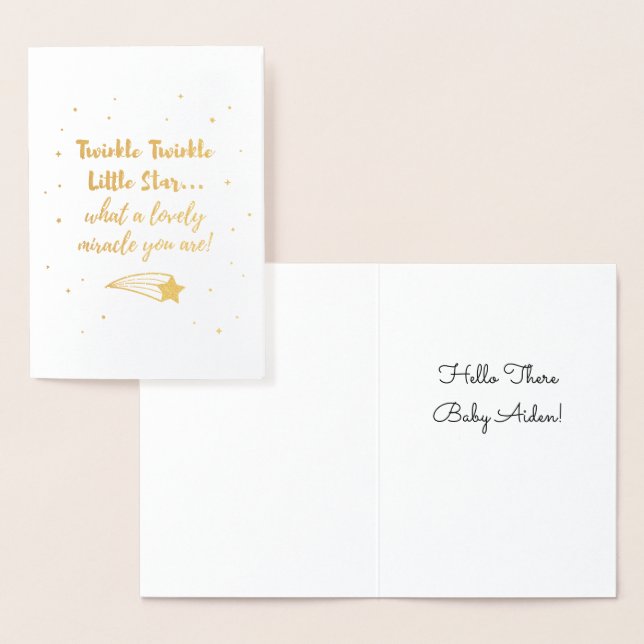 Twinkle Twinkle Little Star Typografy Gold Foil Folienkarte (Anzeige)
