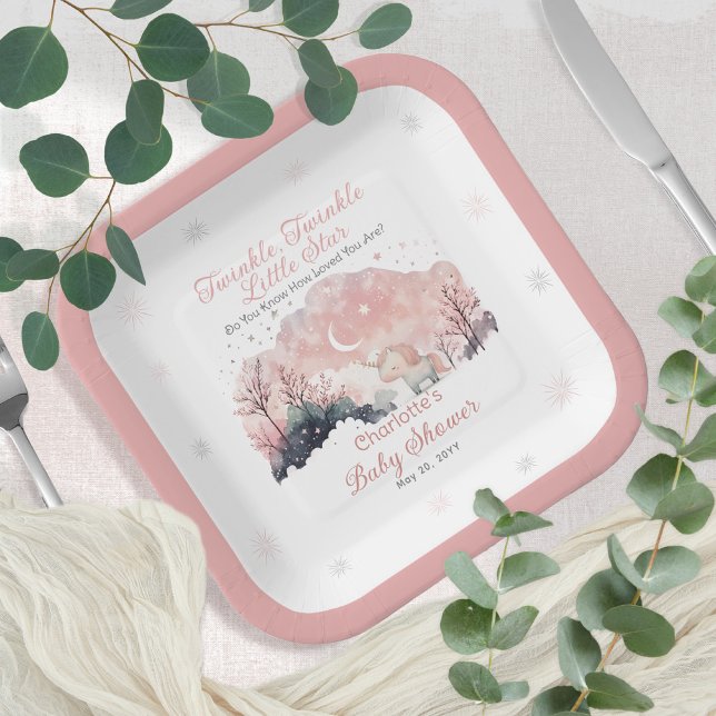 Twinkle Twinkle Little Star Unicorn Kinderdusche Pappteller (Von Creator hochgeladen)