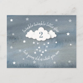 Twinkle Twinkle Little Star Watercolor Geburtstag Einladungspostkarte
