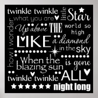 Twinkle Twinkle Little Star Word Art