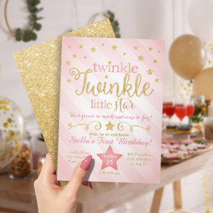 Twinkle Twinkle Little Star zum Geburtstag Einladu Einladung