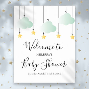 Twinkle Twinkle Neutrale Babyparty-Willkommensschi Poster