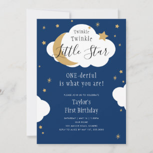 Twinkle Twinkle ONEderful Boy First Birthday Einladung