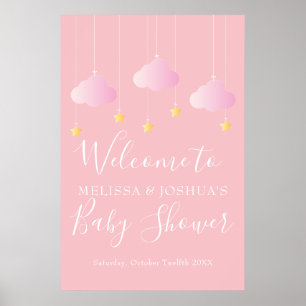 Twinkle Twinkle Pink Baby Mädchen Shower Begrüßung Poster