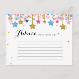 Twinkle Twinkle Pink Blue Advice Card Babydusche Begleitkarte
