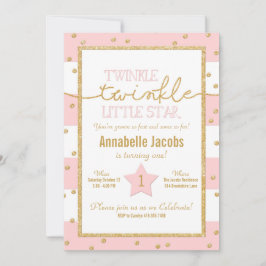 Twinkle Twinkle Pink und Gold Einladung zum Geburt