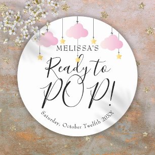 Twinkle Twinkle Ready to POP Rosa Mädchen-Baby-Par Runder Aufkleber