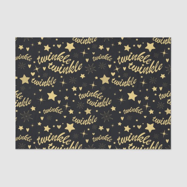 Twinkle Twinkle Seamless Pattern Seidenpapier (Vorderseite)