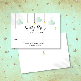 Twinkle Twinkle Star Gender Neutral Baby Dusche RSVP Karte