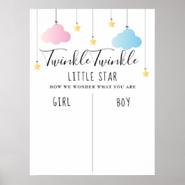 Twinkle Twinkle Star Gender Reveal Stimmzeichen Poster