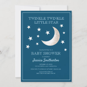 Twinkle Twinkle Stars Moon Baby Boy Baby Dusche Einladung