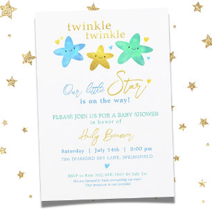 Twinkle Twinkle Unsere kleine Star Baby Dusche Inv Einladung