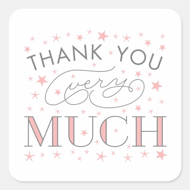 Twinkle Twinkle Vielen Dank Quadratischer Aufkleber (Vorderseite)